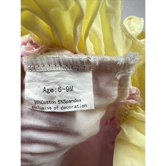 Smocked Baby Girl Set Pink Gingham Size 6-9 Months Preowned - Picture 6 of 7